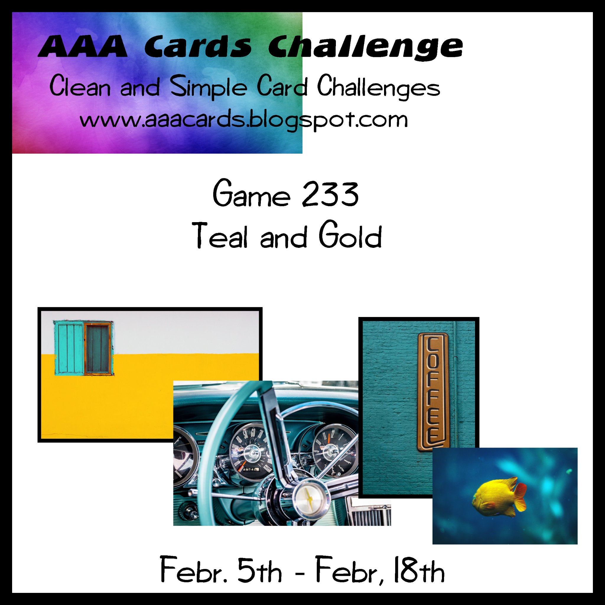 AAA Cards #233 – Teal & Gold – Tinstar Designs