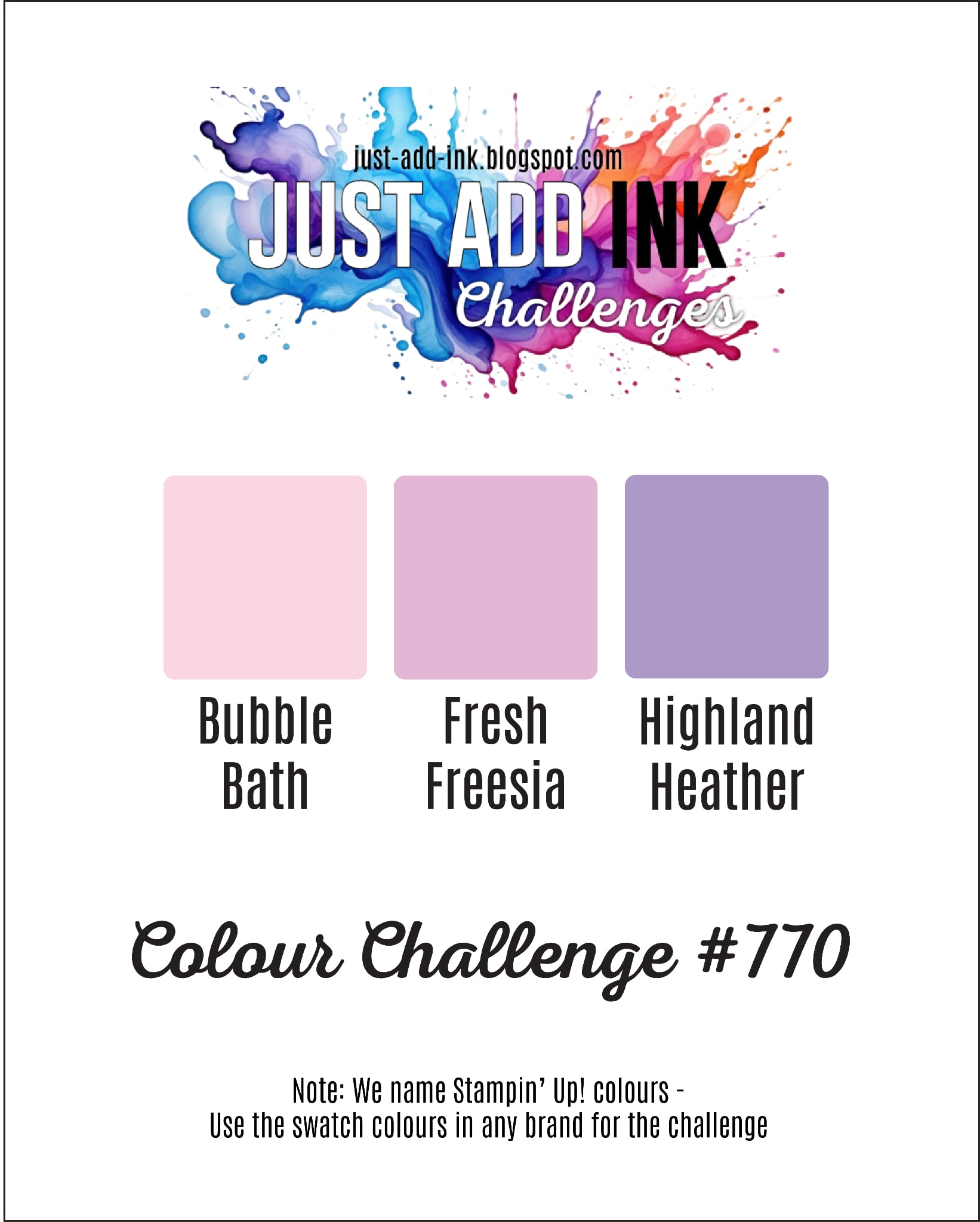 Just Add Ink #770 – Colour Challenge – Tinstar Designs